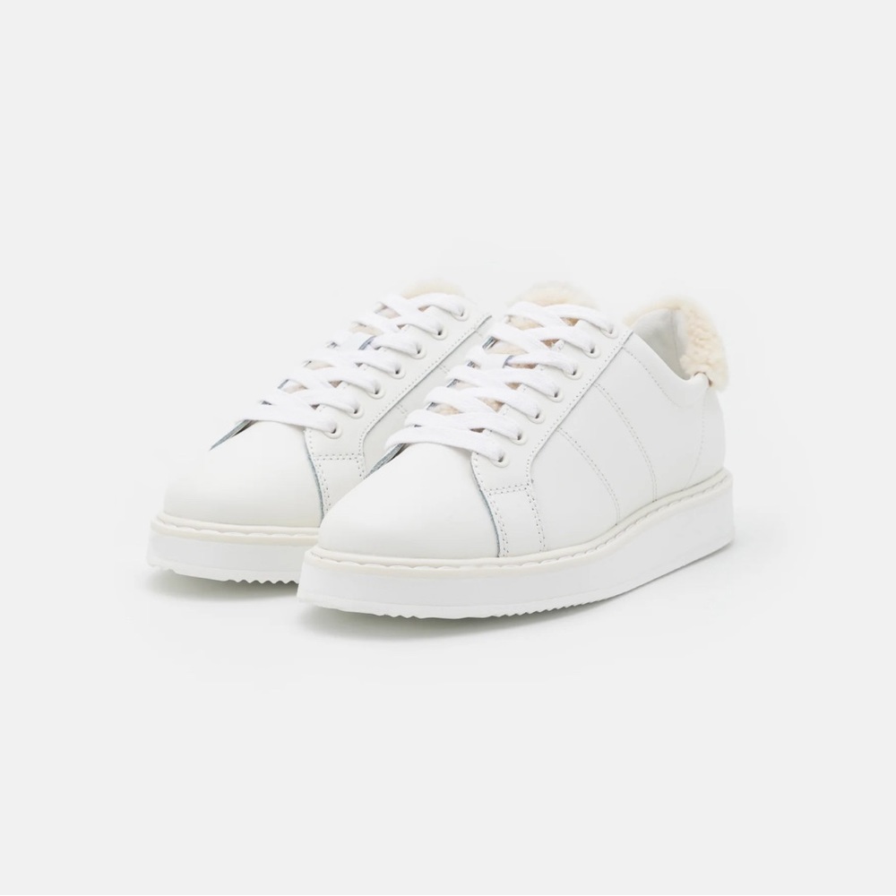 Lauren by Ralph Lauren Leather Sneakers / Shearling Details